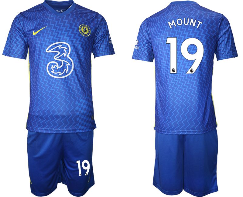 Men 2021-2022 Club Chelsea FC home blue #19 Nike Soccer Jersey